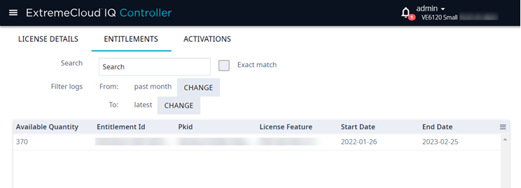 List of purchased entitlements with start and end date for each. List of purchased entitlements with start and end date for each.